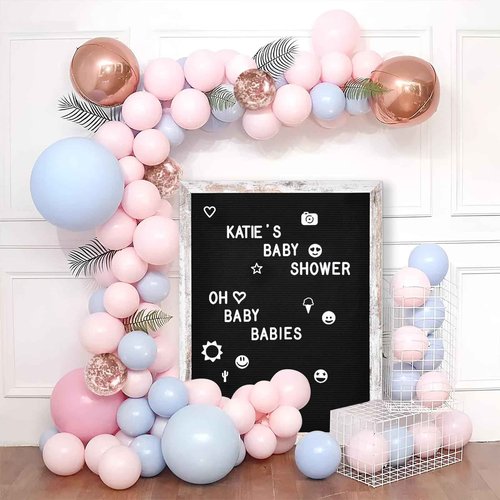 Large Black Felt Letter Board, 24 x 30 inches Changeable Letter Board with Letters, Numbers & Symbols, Wood Frame Black Felt Menu Board for Restaurant(ZMB-6080-1P)