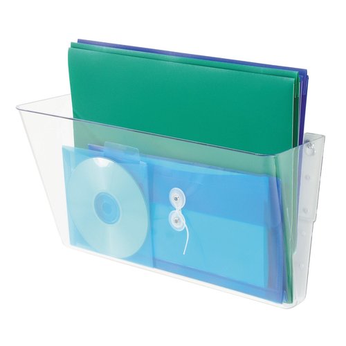 Deflecto Wall Pocket, 1 Compartment, 13 x 4 x 7", Clear