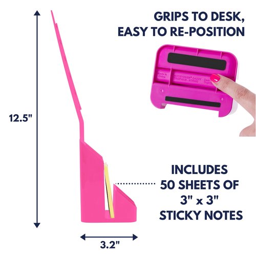 Desk Supplies Organizer Caddy | Desk Stationary Organizer & Photo Display | Sticky Notes Included