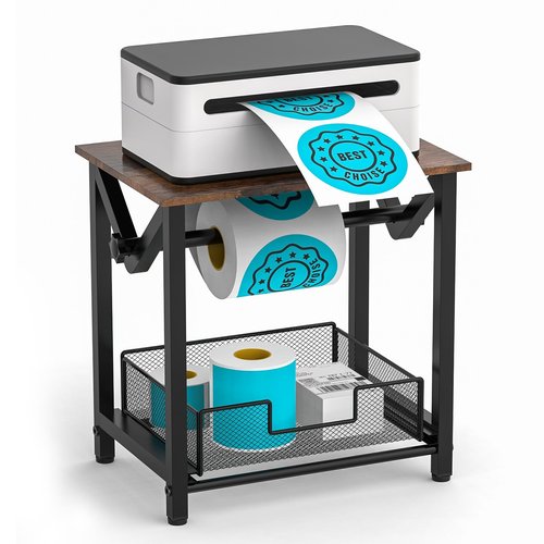 Semohop Label Holder for Rolls and Fan-Fold Labels, Thermal Sticker Holder for Desktop Thermal Printer, Shipping Label Stand Desktop Label Printer Accessory Supplies for Home, Office, Small Business