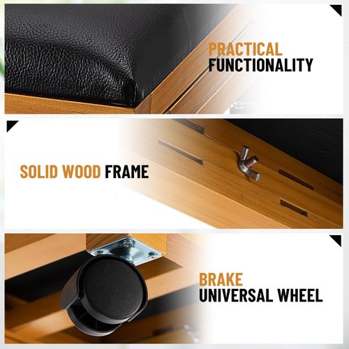 CroBlissful 2 Pack Rolling Adjustable Foot Rest Foldable Under Desk Ottoman with Wheels Leather Foldaway Guitar Foot Stool for Home Office Living Room Bedroom
