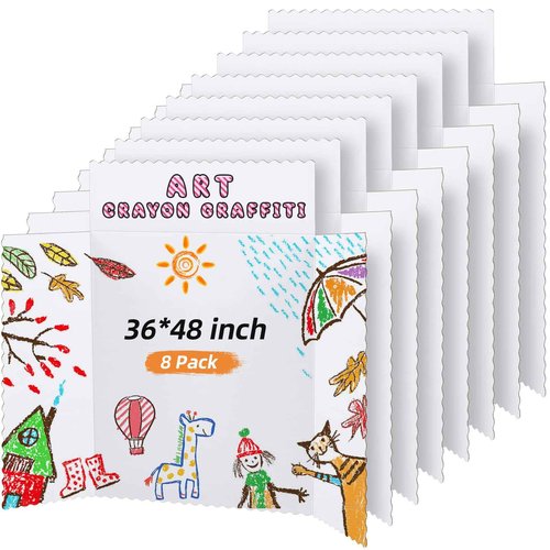 Henoyso 8 Pcs Trifold Display Board, 36" x 48" Portable Poster Board with 23.6 x 7.9 Inch Title, Lightweight Foldable Presentation Display for School Office Projects Exhibitions Workshops, White