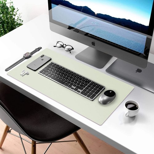 Aothia Double-Sided PU Leather Desk Pad - Non-Slip Large Mouse Pad & Desk Mat for Office, Home - Waterproof, Easy to Clean, Durable Dual-Sided Surface (23.6"x13.7", Matcha Green)