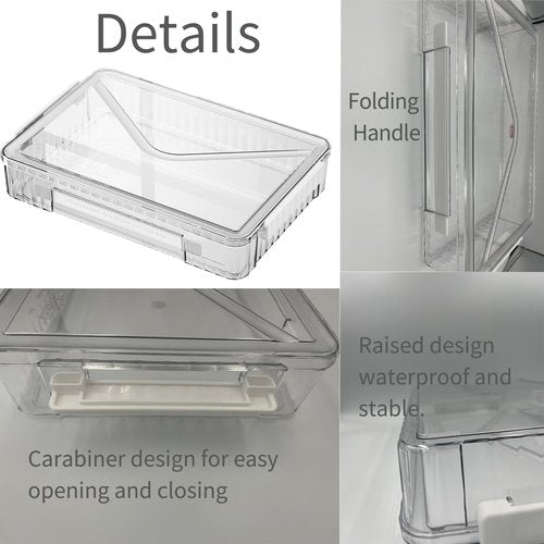 NowMaithis 2 Pcs 8.5 x 11 Paper Storage, Clear Plastic Organizer for A4 With Handle Files Portable Project Case, Art Organizer Snap Seal Inserts
