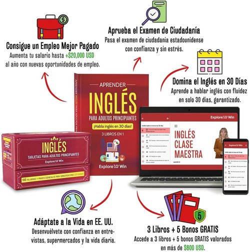Aprender Inglés | Skiennix 3-in-1 Course for Beginners - 3 Books, 100 Flashcards & Online Access