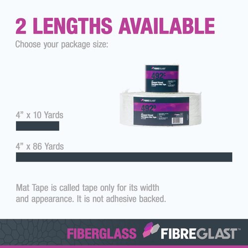 Fibre Glast Fiberglass Chopped Strand Mat Tape – Strong, Easy to Use & Lightweight Glass Fiber for Structural Reinforcement & Repair Kits — 1.5 Ounces, 4 Inches Wide, 80 Yard Long Roll, Made in USA