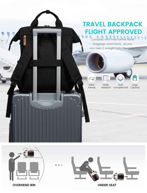 LOVEVOOK 18 Inch Laptop Backpack for Women, Extra Large Travel Backpack, Teacher Nurse Work Bag, Business Computer Bag, College Backpack with Luggage Strap, Waterproof, USB Port