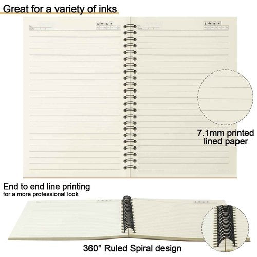 Epakh 22 Pack A5 Spiral Notebook with Kraft Cover, Back to School Hardcover Spiral Journal Notebook 5.5 x 8.3 Inch, First Day of School Travel Journal Notepad, 50 Sheets 100 Pages(Brown,Lined)