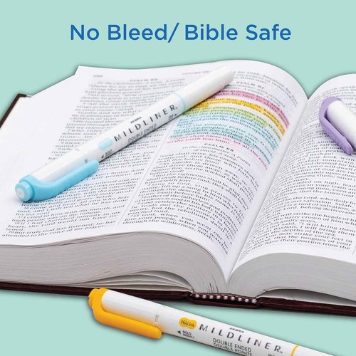 Zebra Pen Mildliner Dual-Tip Highlighters, Broad and Fine Tips, Ideal for Bible Highlighting, No Bleed, School Supplies, Teacher Supplies and Office Supplies, Mild Summer Green Ink, 12-Pack (78440upc)