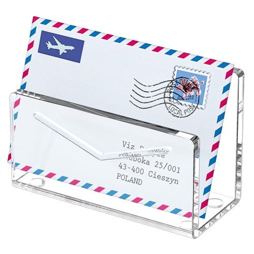 FUCDTEFC Acrylic Mail Holder, Clear Acrylic File Letter Organizer, Vertical Envelope Mail Holder for Desk, Lightweight Countertop Bill Holding Sorter Letter Invoice Stand for Home Office School