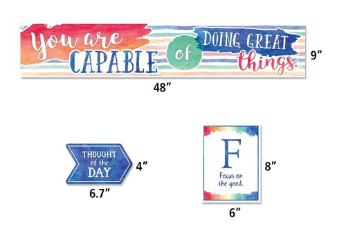Watercolor You are Capable of Doing Great Things Bulletin Board (Pack of 2)