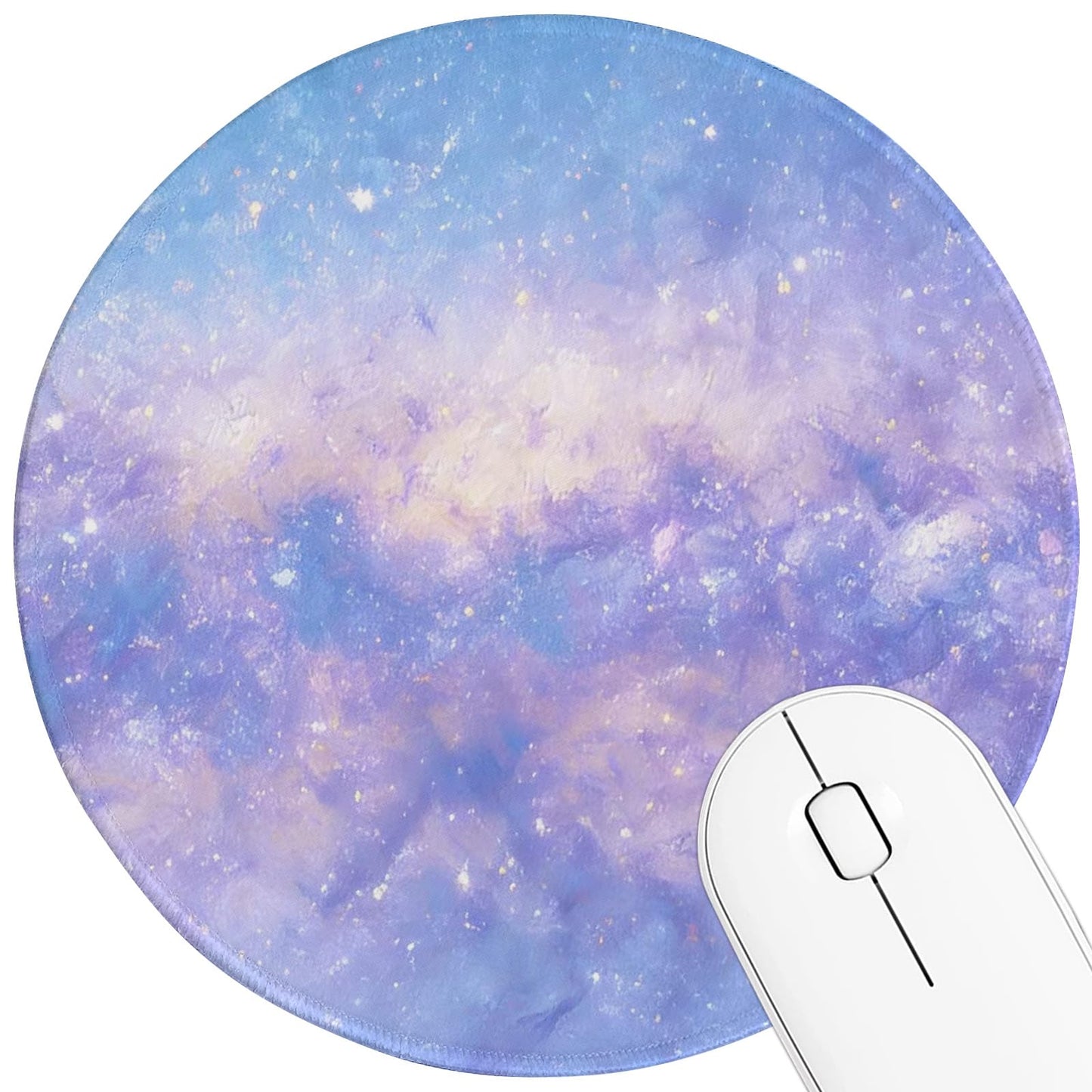 Round Mouse pad, high-end Texture, Sewn Edge Design, Anti-Slip Rubber Base. 8.6 x 8.6 inches (Phantom Purple)