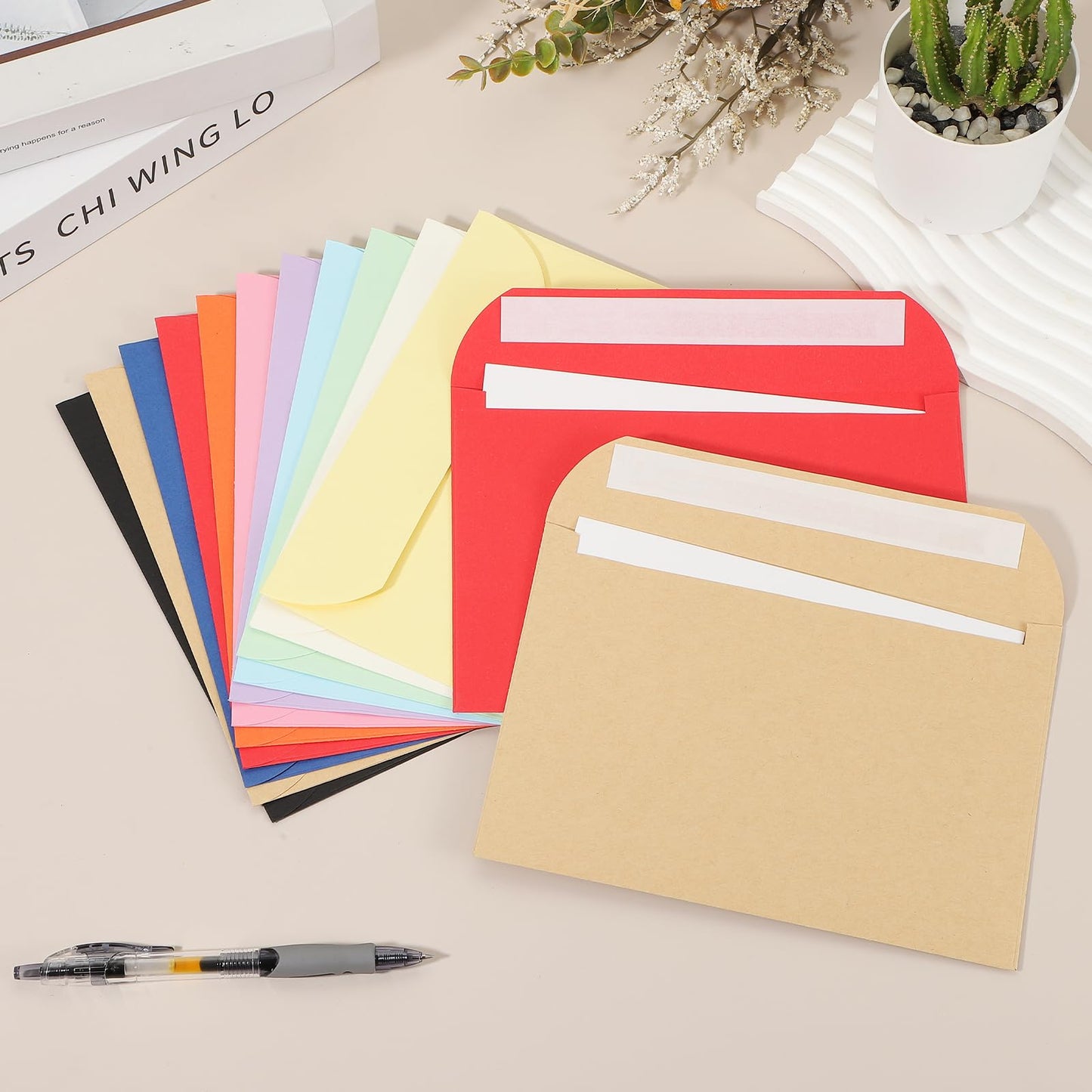 PATIKIL 7.5x5.5 Inch Invitation Envelopes, 50 Pcs Self-Seal for Invitations A7 Self Seal for Weddings Thank You Card Photos Postcards Birthday Greeting Cards Mailing, White