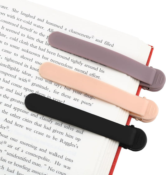 SMUK 3pcs Silicone Bookmarks - Cute Automatic Page Keepers for Book Lovers | Ideal Gifts for Readers