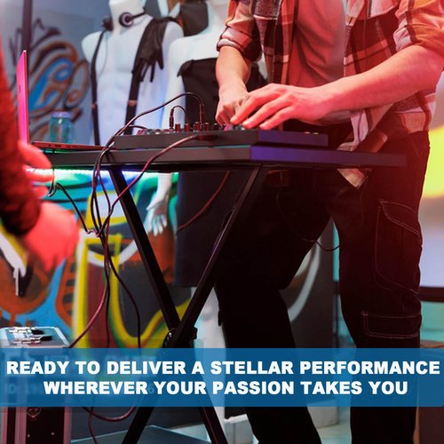 JILLSKY DJ Table Stand Audio Mixer Stand Portable Booth - 35" x 17.3" Versatile DJ Booth Stand for Piano, Laptops, Controllers, Midi Keyboards, and Audio Mixers, Mixer Pioneer DJ Controller Equipment