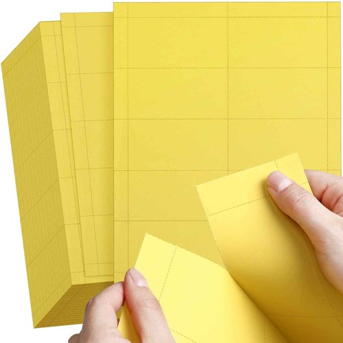 Fainne 2000 Pieces Blank Printable Business Cards Mini Note Index Perforated Card Stock Compatible with Laser and Inkjet Printer Double Sided Printing Paper 10 Cards/Sheet (Yellow)