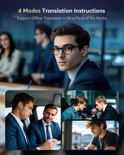 EUQQ AI Translator Earbuds,144 Languages Real-Time Translation