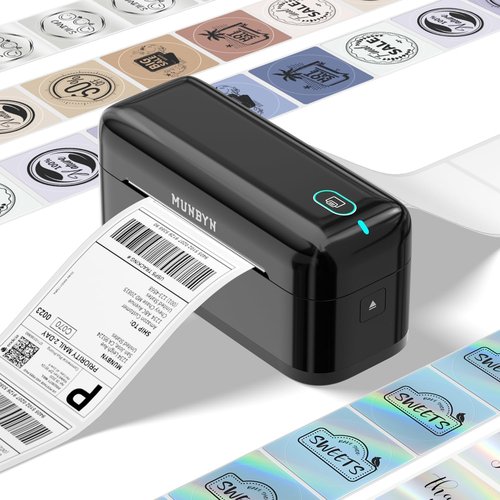 MUNBYN Bluetooth Thermal Label Printer - RealWriter RW402B | 4x6 Shipping Labels for Small Business, Compatible with Android, iPhone, Windows & More
