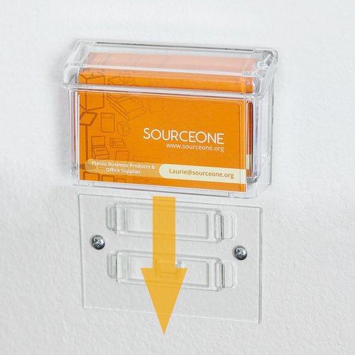 SOURCE ONE Premium Outdoor Business Card Holder Peel and Stick Clear Unbreakable Take One Sticker Included