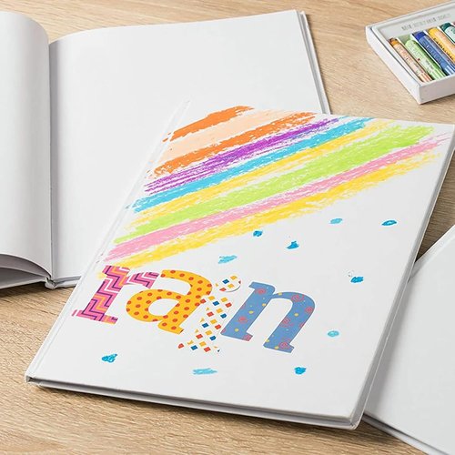 Paper Junkie Blank Book Set - 3-Pack White Hardcover Journals for Kids | 7 x 10 Inch Drawing Notebooks