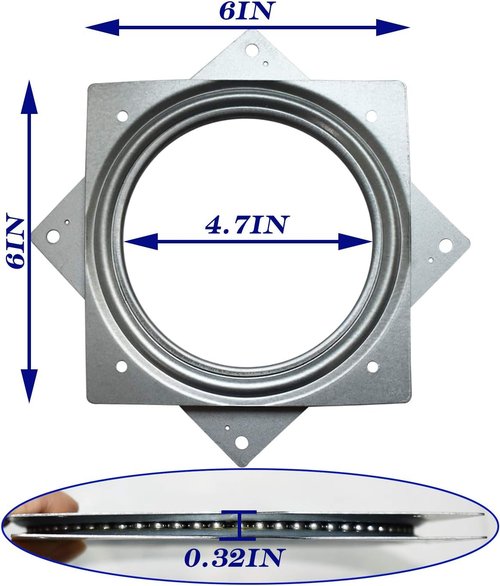 Skiennix 6-Inch Lazy Susan Turntable Bearing - 500lbs Capacity for Serving Trays & Kitchen Storage