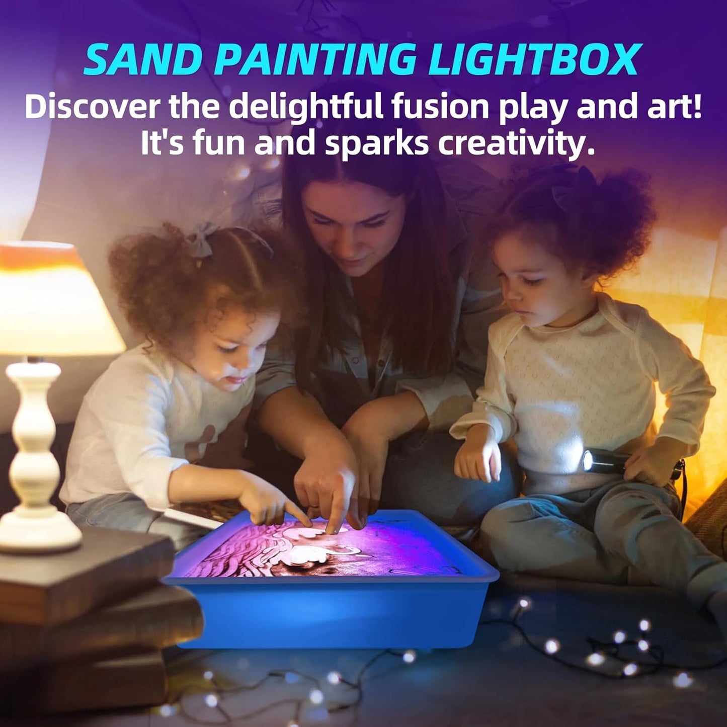 Skiennix STEM and Creativity Set - 3D Geometric Shapes with LED Light Table for Kids | 16" Pink