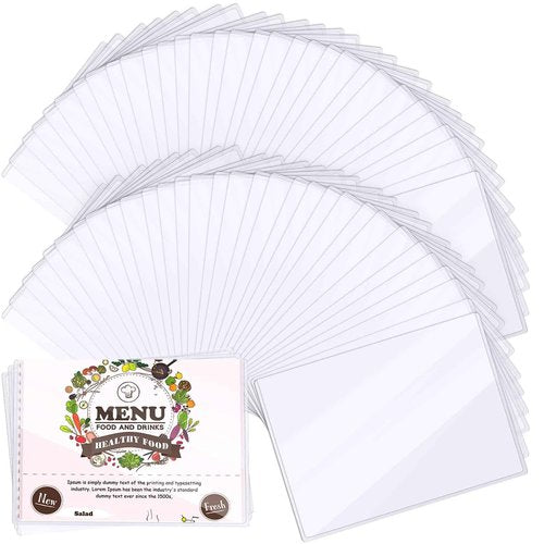 Henoyso 50 Pcs 8.5 x 11 Inch Rigid Print Protectors Clear Hard Paper Heavy Duty Page Sheet Protectors for Document Recipe Card Birth Certificate Photo Poster Holder