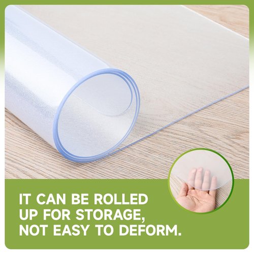 SOONAN Office Chair Mat for Hardwood Floor, 63" x 51" x 0.08" Clear Office Floor Mat, 0.08" Thickness Heavy Duty Computer&Desk Chair Mat,Floor Protector Chair Mats