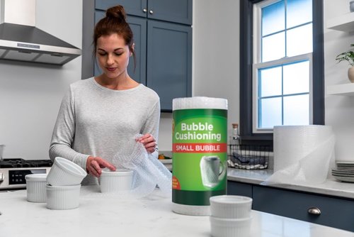 Duck Brand Bubble Cushioning Wrap - 30 FT Small Bubble Packing Roll for Moving & Shipping Protection | Clear, Perforated Every 12 IN