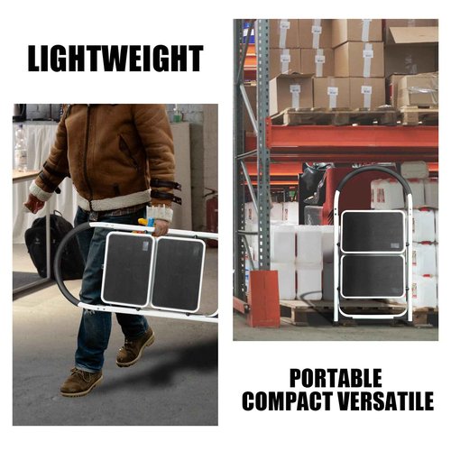 Torin 2 Step Ladder, 400lbs Folding Stool with Anti-Slip Pedal, Capacity, Step Stool with Padded Handle for Kitchen, Household, Offices, ATRJZ9022BB