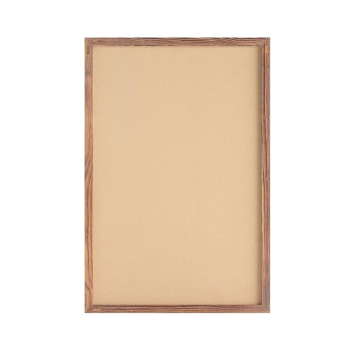 Flash Furniture Rustic Wall Mount Cork Board, for Home, Office, School, Comes with Wood Push Pins, 24" x 36", Torched Brown