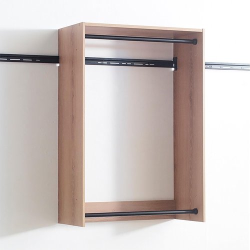 Klair Living Devi Series 31.594.5in. W Oak Modular Closet System Wall Mount Double Hanging Rods 1-Shelf Wood Closet System