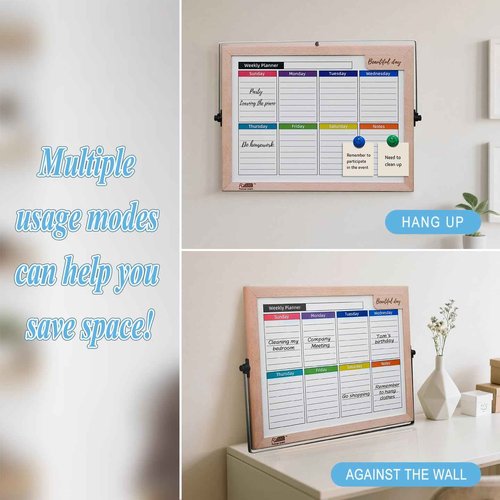 RXMC RUIXUANBOAD Desktop whiteboard 17.9x12.6 inch Magnetic Double-Sided Desktop Dry Erase Board Writing Board, Suitable for Home Office Teaching, Equipped with 3 Marker pens and 4 Magnets