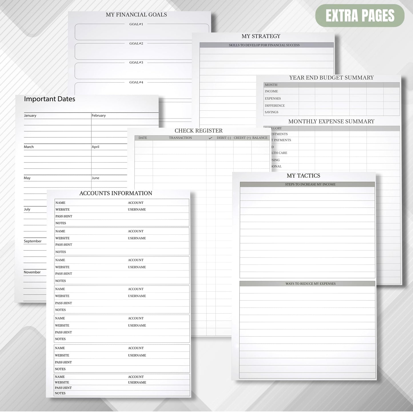 Budget Planner and Monthly Bill Organizer - Financial Planner Budget Book with Sticker Sheets - 12 Month Undated Bill Tracker Notebook with Debt, Saving and Expense Trackers - A5 (Black)