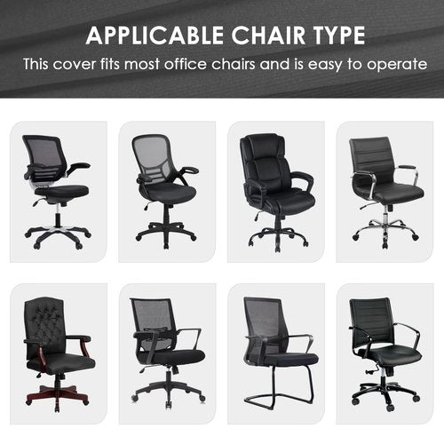 SARAFLORA Purple Office Chair Cover- Large, Removable, Durable, Stretch Fit, Zipper & Elastic, Water Resistant, for Universal Rotating Chair Desk Chair Cover High Back Chair Seat
