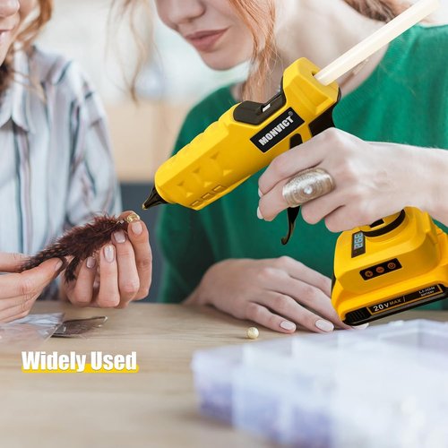 MONVICT Cordless Glue Gun - 100W Digital Temperature Adjustable | Heavy-Duty Full Size, Includes 10 Glue Sticks