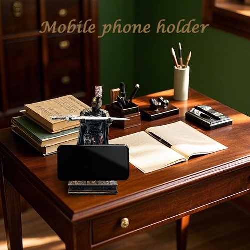 MDJWIANJ Medieval Knight Statue Desk Single Pen Holder, Funny Unique Novelty Cool Desktop Accessories Gothic Figure Pencil Stand, Copper