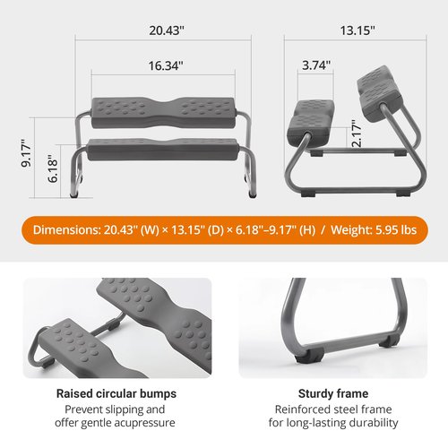 [Made in Korea] Duorest EZFoot 2-Tier Ergonomic Footrest – Dual-Level Support, Adjustable Tilt, Non-Slip & Acupressure Surface, Under Desk Footrest for Home & Office