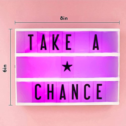 My Cinema Lightbox - RGB Color Changing LED Message Board | 100 Letters & Numbers, 7.8" x 5.9" Display for Home or Events