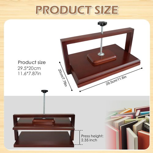 Stranthother 11.6 * 7.9 inch Wood Book Press Binding Kits Flower Pressing Kits Book Lover Gifts Paper Press