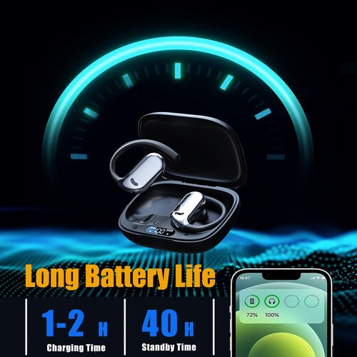 Haiseire Translation Earbuds Real Time,AI Languages Translator Earbuds,Audifonos Traductores Inglés español,Translating Headphones Bone Conduction,Bluetooth Translation Earbuds,M74 Black