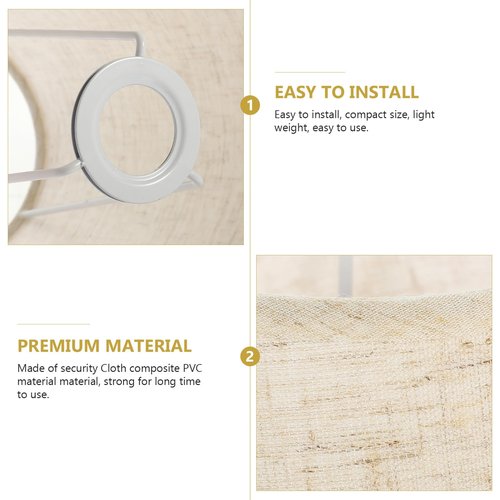 Cabilock Small Table Lamp Shades: Beige Farbic Lampshade Linen Hand Crafted - Decorative Modern Lamp Cover for Wall Bedside Floor Chandelier (Heightened Style)