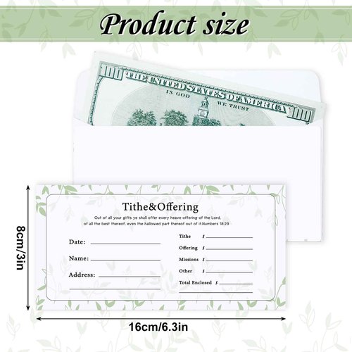 Woanger 1500 Count Church Tithes and Offering Envelopes Bulk Donation Bill Size Blank Envelopes for Religious Occasions Church Supplies Checks Offering