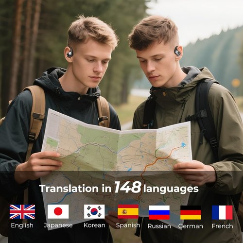 X5 AI Language Translation Earbuds Real Time, 148 Language Headphones Translator Earbuds, Translation Device for Travel Business Learning