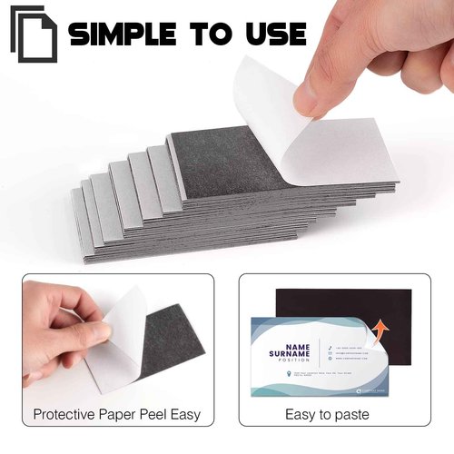 Business Card Magnets with Adhesive Backings 3.5X2" Pack of 500PCS.Self Adhesive Anisotropic Magnetic Tape,Peel and Stick Magnetic Name Cards,Bulk Package and Wellcost