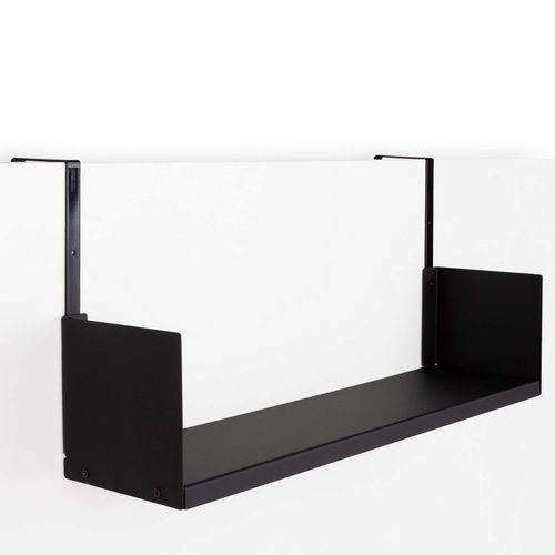 Wallniture Libro Cubicle Shelf 24" Cube Storage Organizer Bookshelf with Cubicle Hooks, Home Office Desk Organizer (Black)