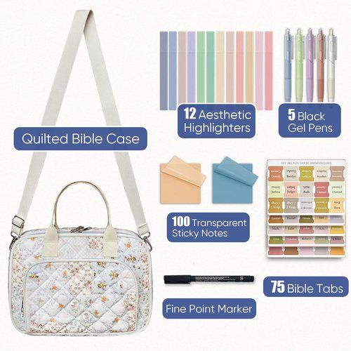 Regine Switzerland Bible Cover Case - Stylish Bible Bag with Journaling Kit & Accessories for All