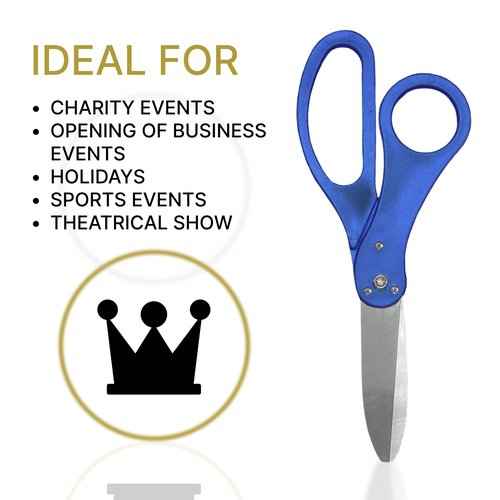 20" Blue Ceremonial Ribbon Cutting Scissors – Giant Royal Scissors for Grand Openings, Inaugurations & Special Events