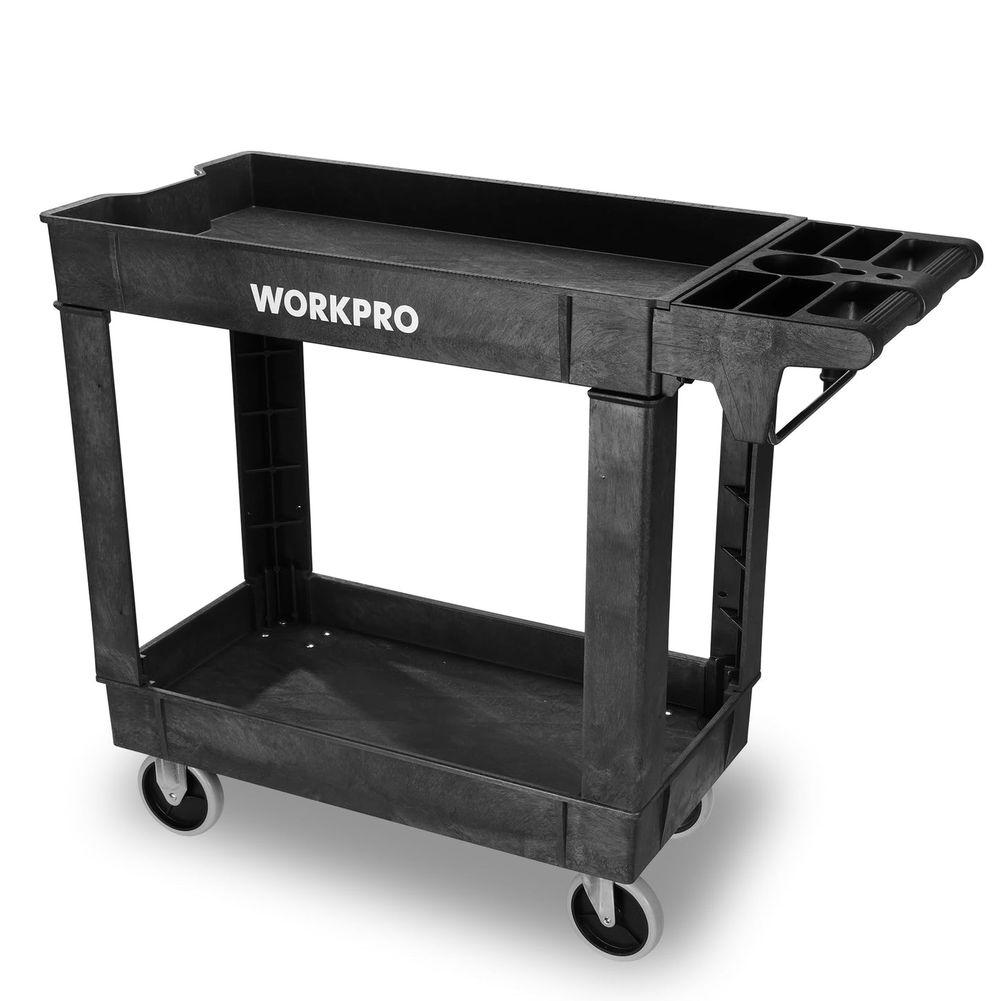 WORKPRO 500 lb 2-Tier Rolling Tool Cart with Locking Casters