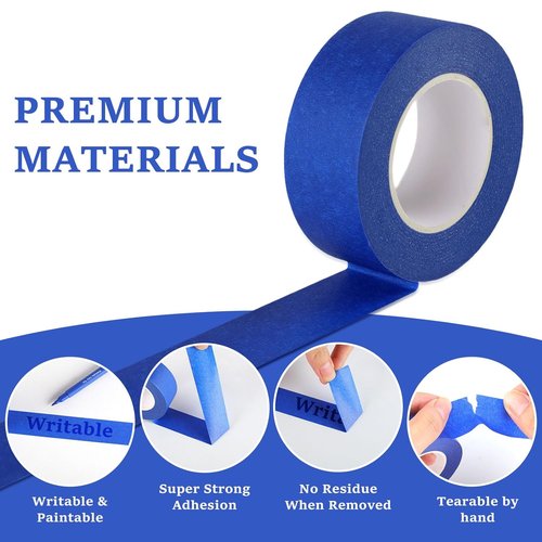 Rindion Blue Painters Tape - Premium Multi-Surface Masking Tape | 132 Yd for Wall Painting & DIY Projects (0.98 in x 22 Yd x 6)